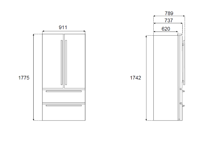 Franch door freestanding de 90 cm